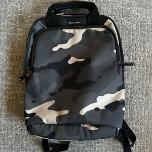 Cole Haan Men's Black and Gray Camouflage Laptop Backpack